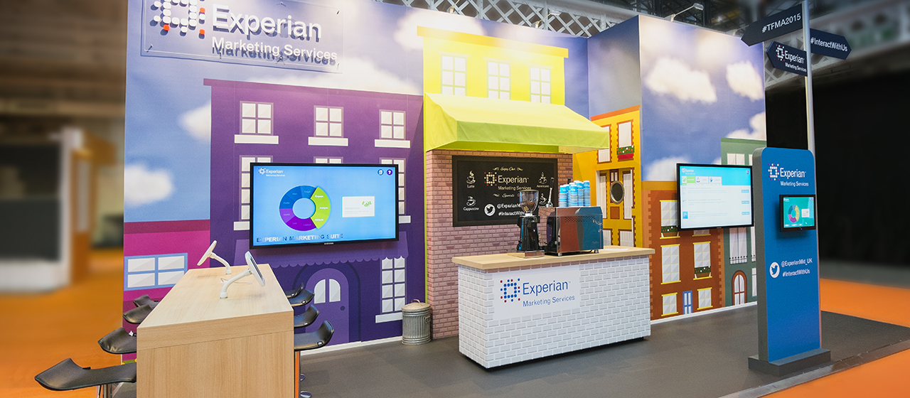 Experian exhibition kiosk and branding